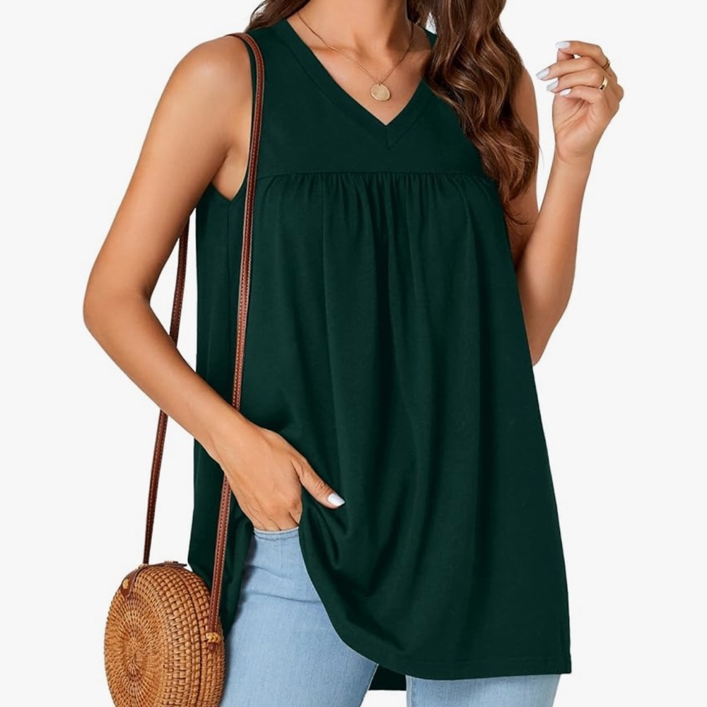 Chic Nation Forest Green Sleeveless Tank
